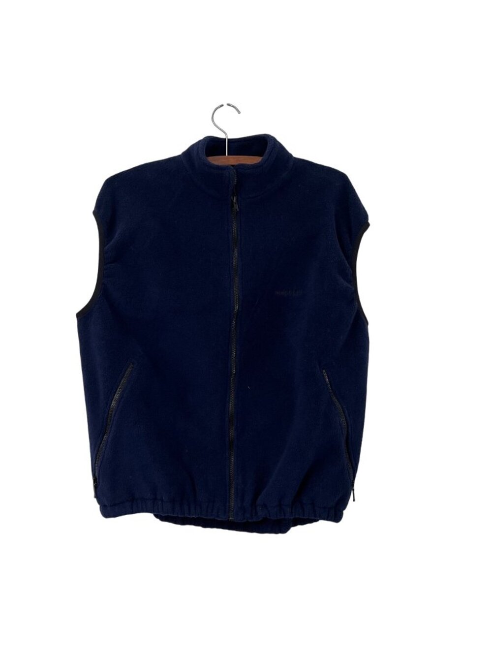 Mont-bell Navy Blue Fleece Full Zip Elasticated Waist Sleeveless Vest Medium USA